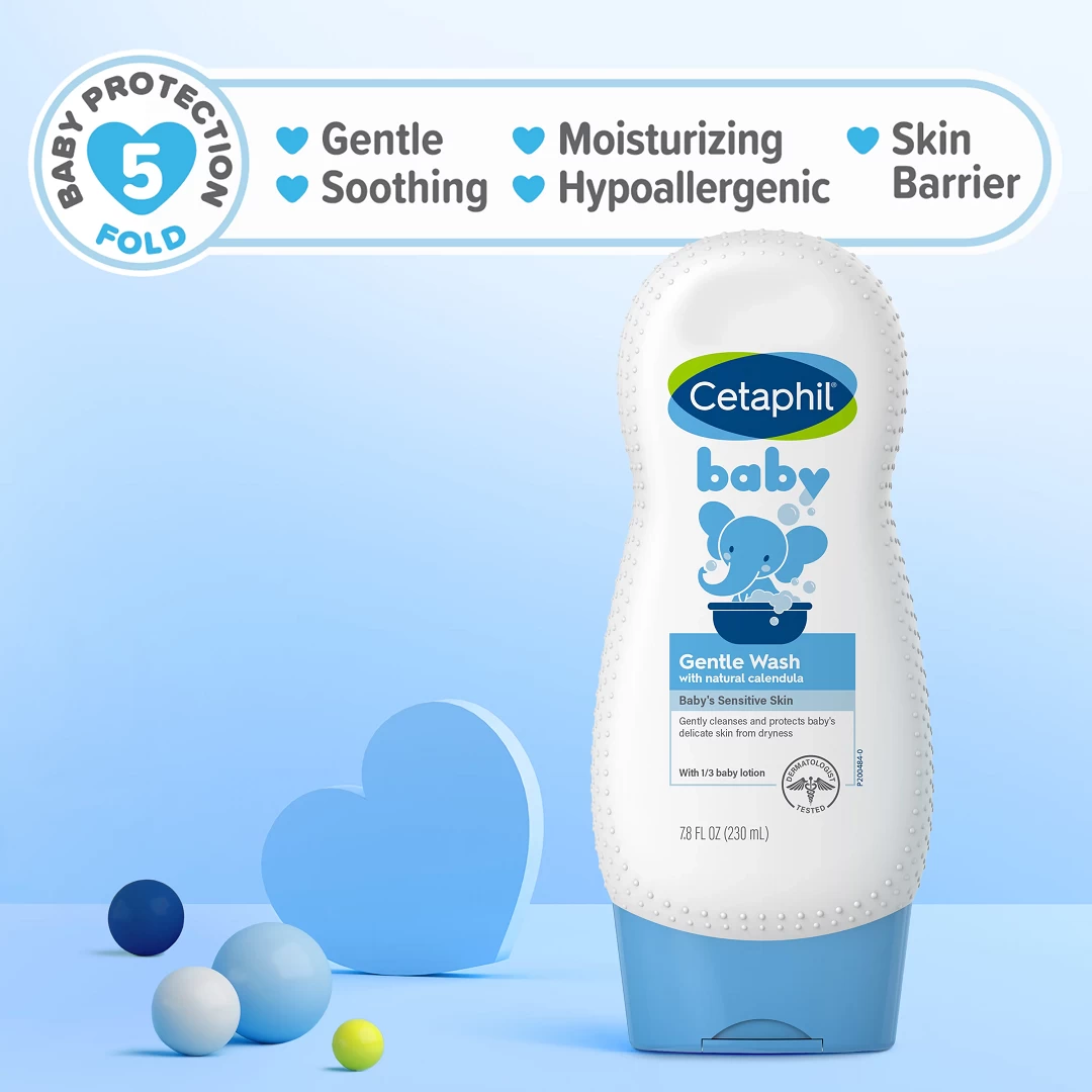 Cetaphil Baby Ultra Moisturizing Wash with Organic Calendula, 7.8 fl oz