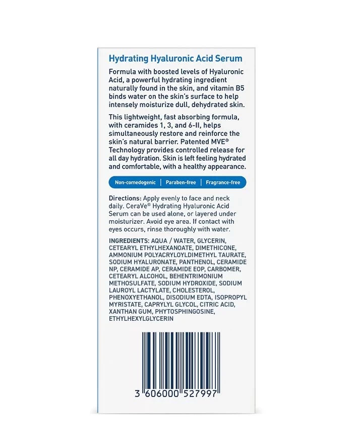 Cerave Hydrating Hyaluronic Acid Serum 30ml